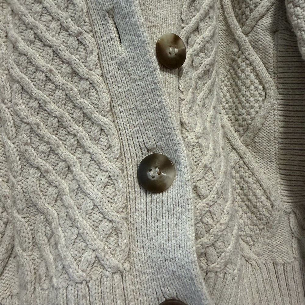 Elegant Knit Button-Up Cardigan - Beige - Picture 2 of 5
